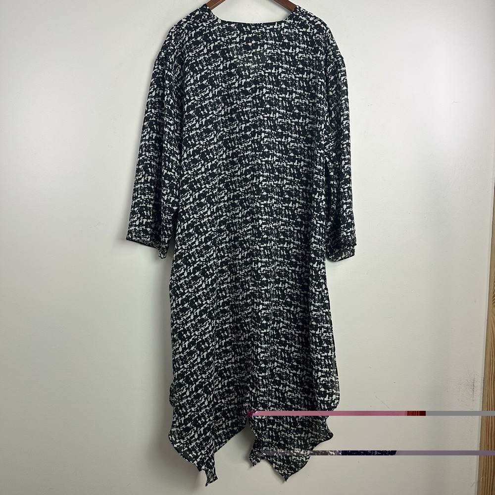 Russell Kemp Woman New York 3X‎ Button Down Tunic V Neck Asymetrical Hem Artsy - Picture 3 of 10